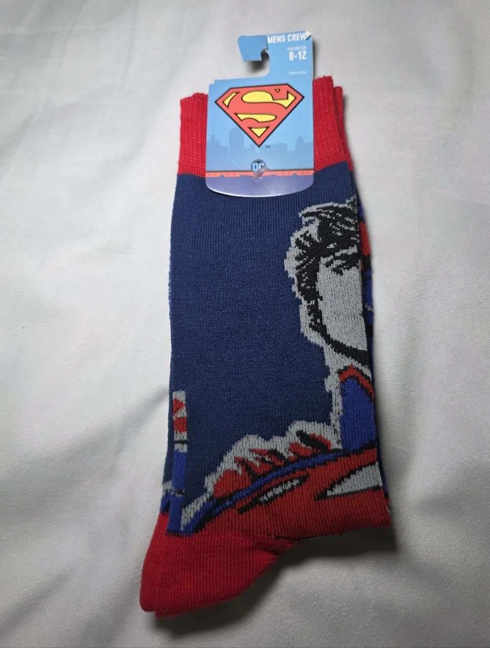 Superhero 2 Pk Sock Bundle- Superman & Spiderman Marvel DC Comics NEW